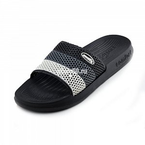 Шлепанцы мужские "Эмальто" E-023M-3 черно-серый (41-45) (1х6)  (1х48)