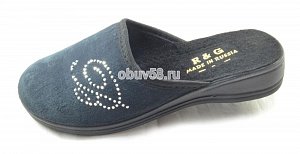 Тапочки жен.RG 326-428 синие стразы корона/буквы (36-40)(1х6)