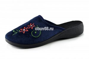 Тапочки жен.RG 326-413 синие цветы/стразы (36-40)(1х6)